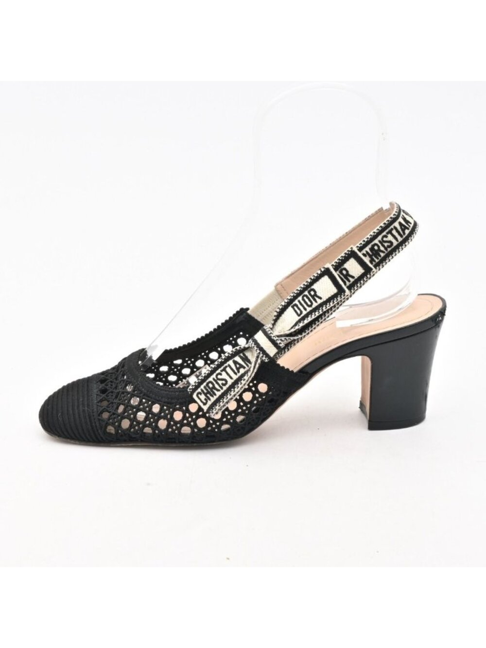 Dior 'adior Slingback Pumps Black Ivory Lace Ribbon Heel